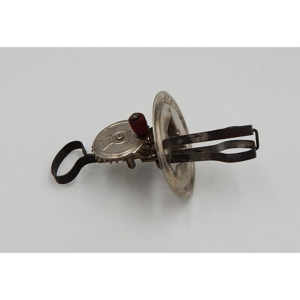 Betty Taplin Beater Metal Childs Toy Egg Beater With Red Wooden Gear Handle 6 In